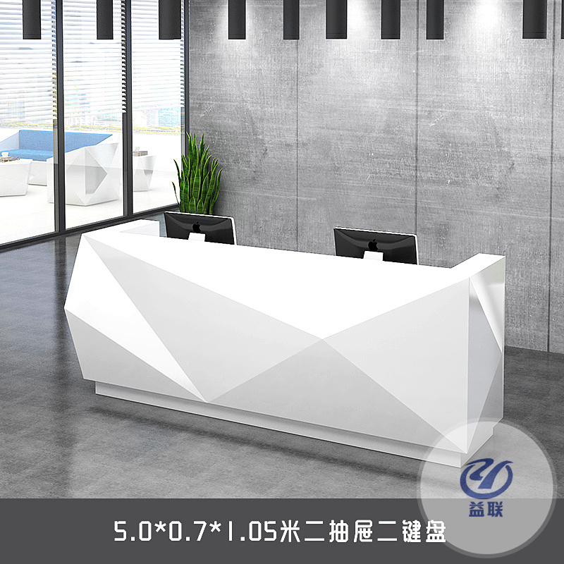 烤漆吧臺(tái)公司美容院異形辦公桌前臺(tái)玻璃鋼商場(chǎng)接待臺(tái)迎賓臺(tái)收銀臺(tái)