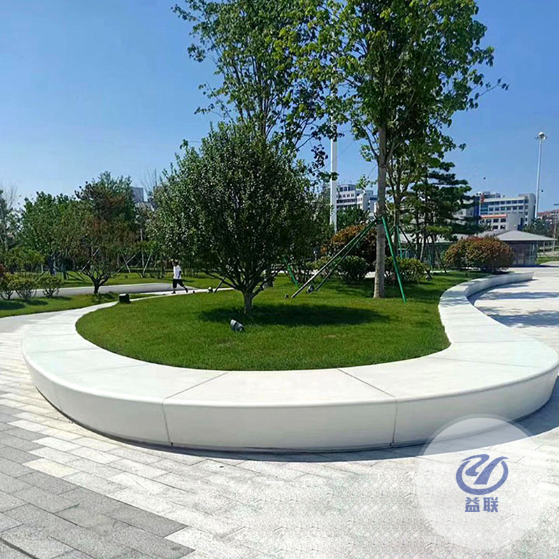 玻璃鋼樹(shù)池座椅商場(chǎng)戶(hù)外休閑椅公園美陳大花池園林景觀種植池定制