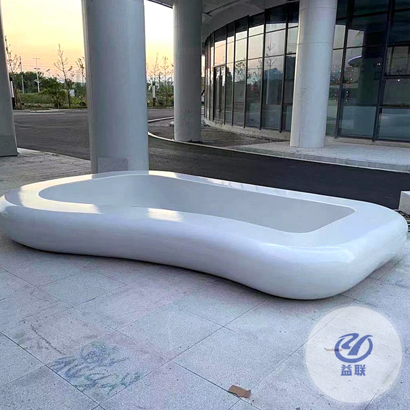 玻璃鋼樹(shù)池座椅定制商場(chǎng)戶(hù)外休閑異形花池大型景觀園林種植池坐凳